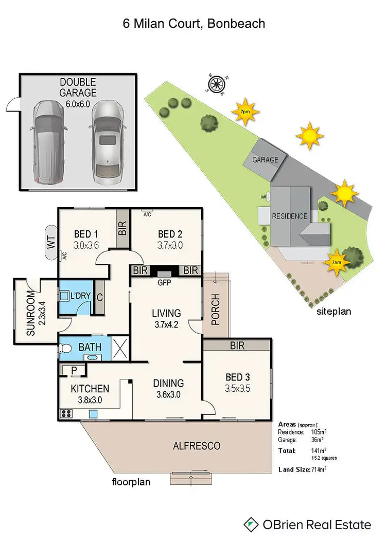 Floorplan of Homely house listing, 6 Milan Court, Bonbeach VIC 3196