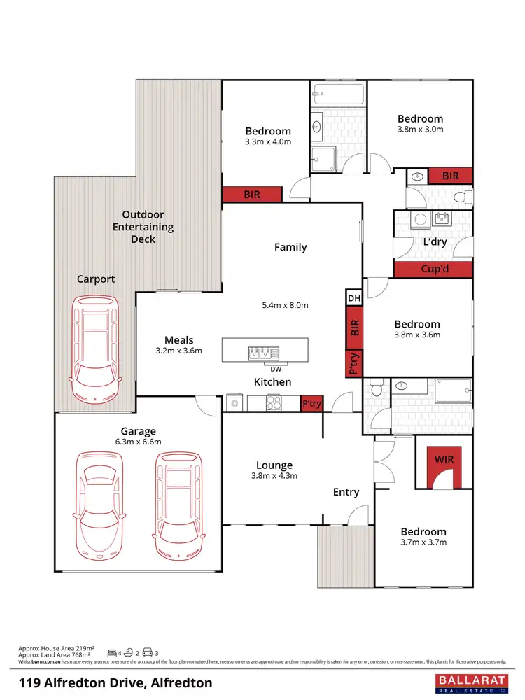Floorplan of Homely house listing, 119 Alfredton Drive, Alfredton VIC 3350