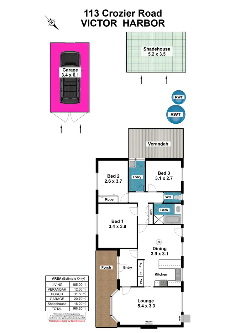 Floorplan of Homely house listing, 113 Crozier Road, Victor Harbor SA 5211