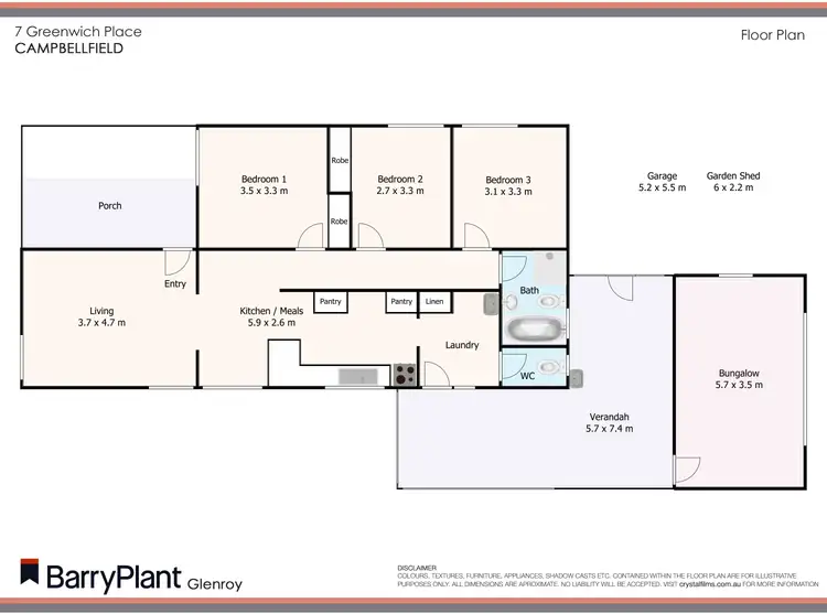Floorplan of Homely house listing, 7 Greenwich Place, Campbellfield VIC 3061