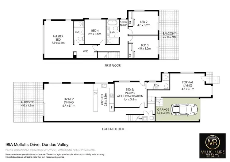 Floorplan of Homely semi-detached listing, 99A Moffatts Drive, Dundas Valley NSW 2117