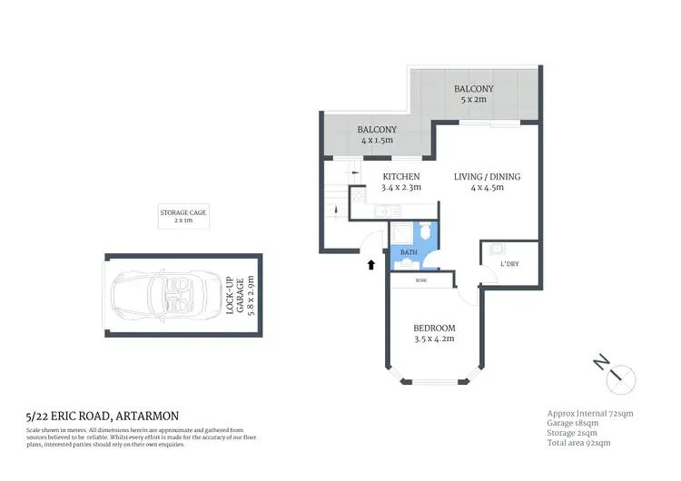 Floorplan of Homely apartment listing, 5/22 Eric Road, Artarmon NSW 2064