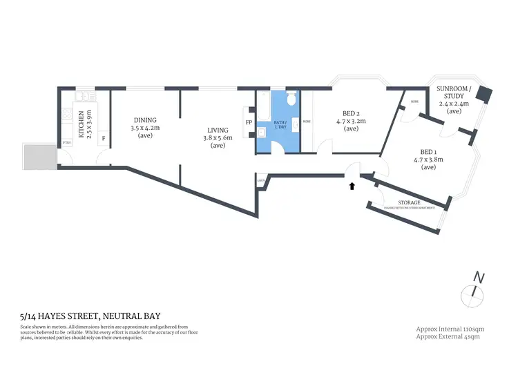 Floorplan of Homely apartment listing, 5/14 Hayes Street, Neutral Bay NSW 2089