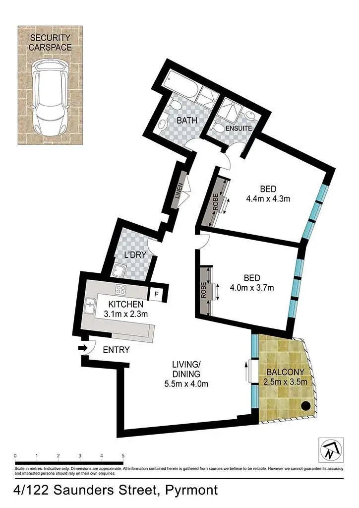 Floorplan of Homely apartment listing, Level 5/122 Saunders Street, Pyrmont NSW 2009