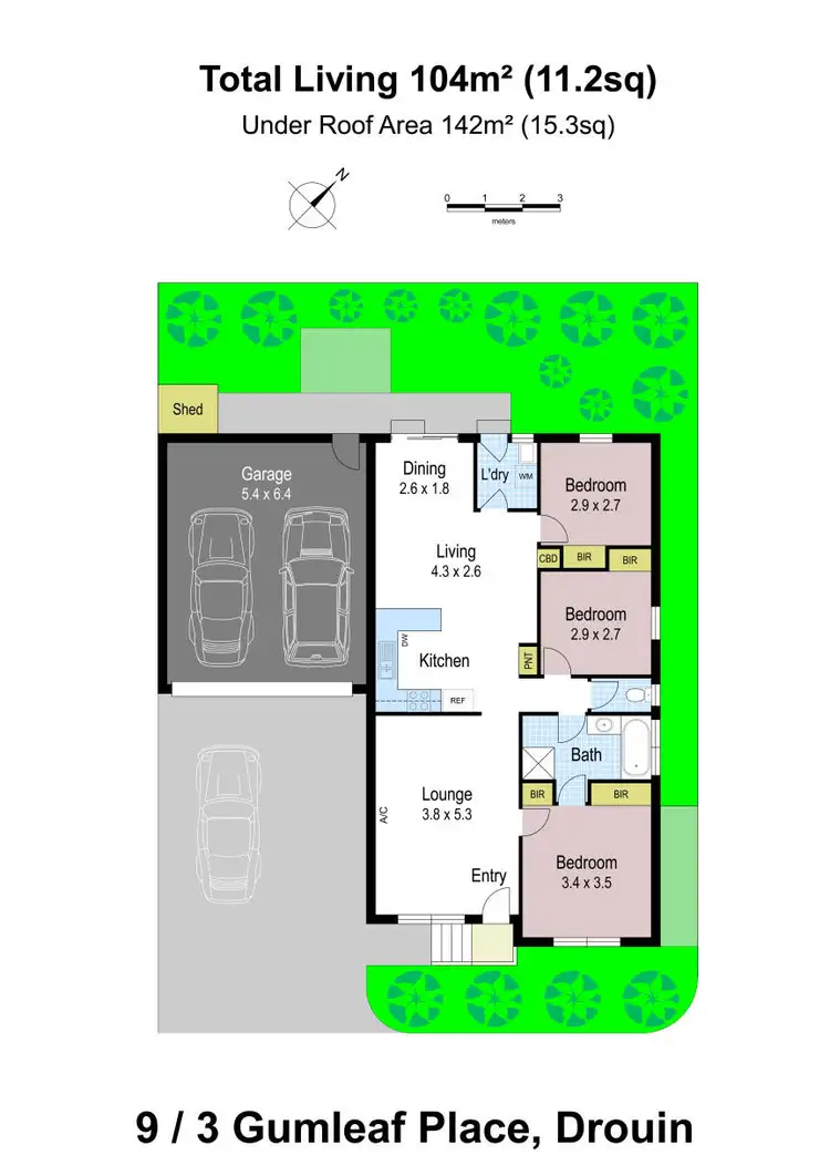 Floorplan of Homely unit listing, 9/3 Gumleaf Place, Drouin VIC 3818