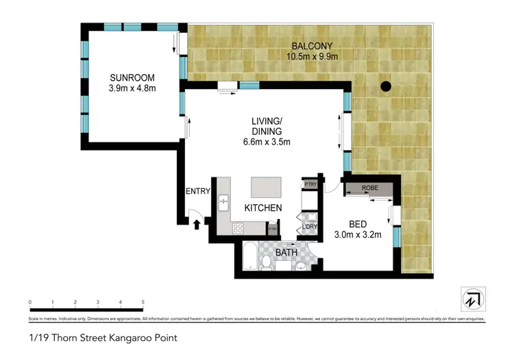 Floorplan of Homely apartment listing, 1/19 Thorn Street, Kangaroo Point QLD 4169