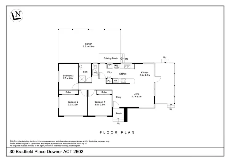 Floorplan of Homely house listing, 30 Bradfield Place, Downer ACT 2602