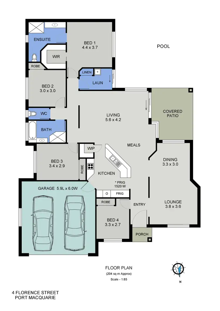 Floorplan of Homely house listing, 4 Florence Close, Port Macquarie NSW 2444
