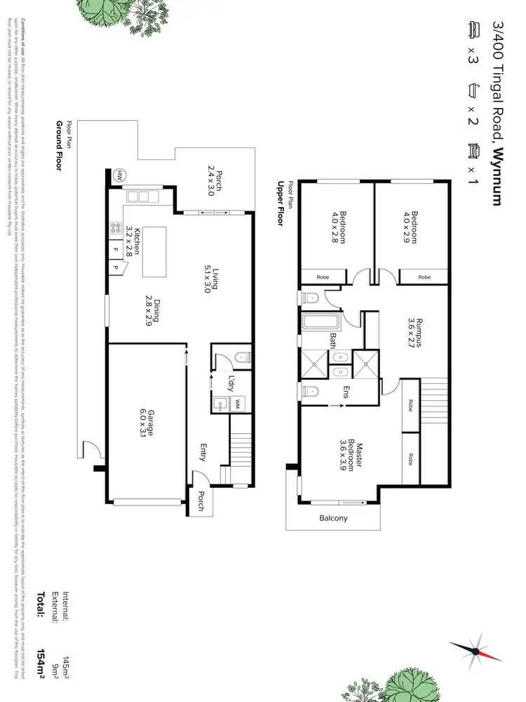 Floorplan of Homely townhouse listing, 3/400 Tingal Road, Wynnum QLD 4178