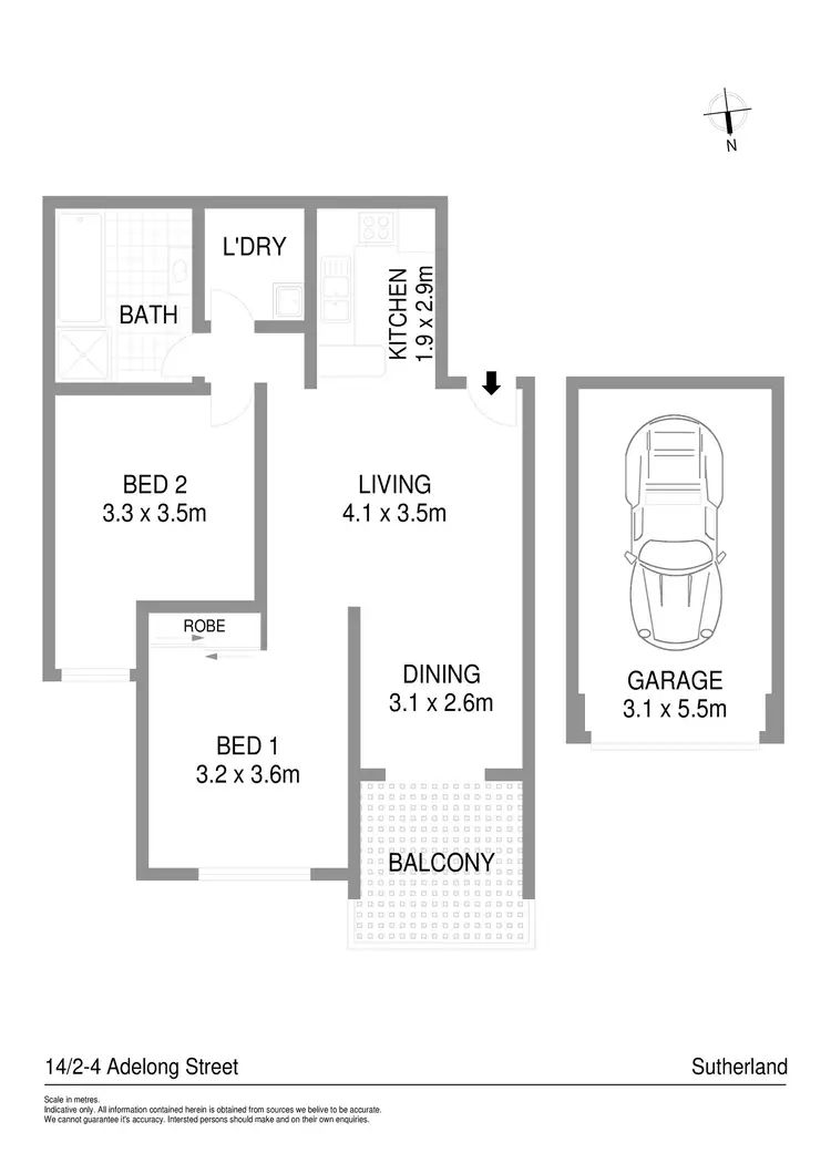 Floorplan of Homely apartment listing, 14/2-4 Adelong Street, Sutherland NSW 2232