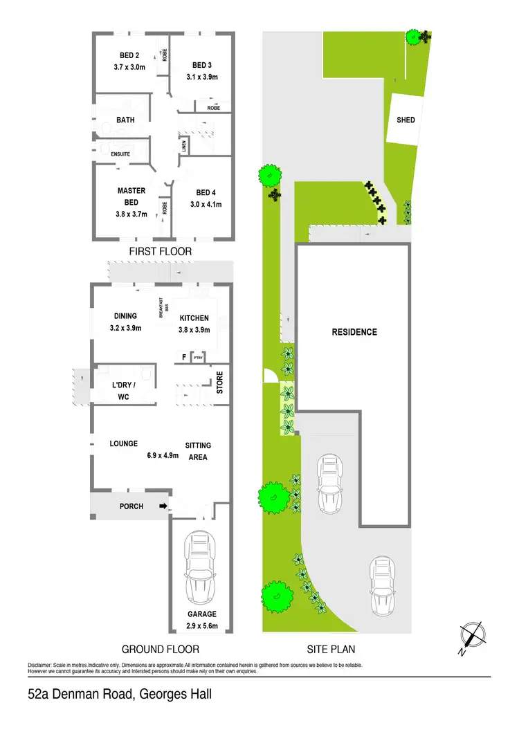 Floorplan of Homely semi-detached listing, 52a Denman Road, Georges Hall NSW 2198