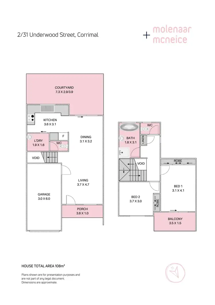 Floorplan of Homely townhouse listing, 2/31 Underwood Street, Corrimal NSW 2518