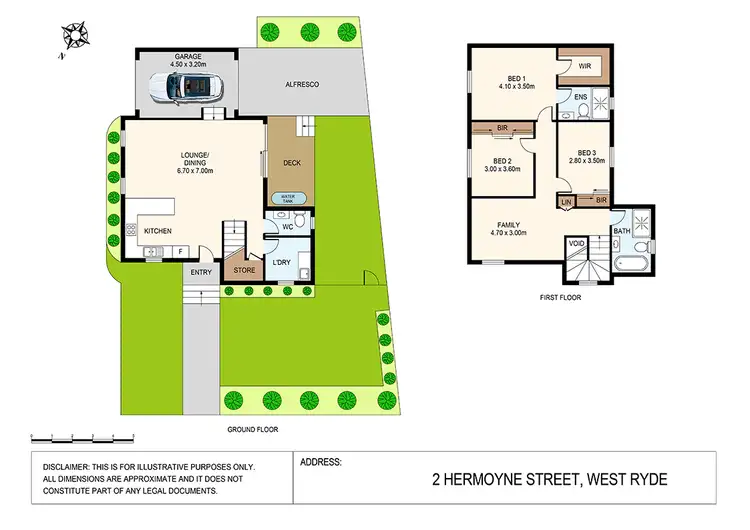 Floorplan of Homely townhouse listing, 2B Hermoyne Street, West Ryde NSW 2114