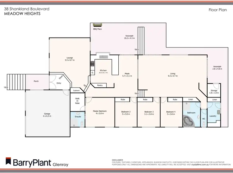Floorplan of Homely house listing, 38 Shankland Boulevard, Meadow Heights VIC 3048