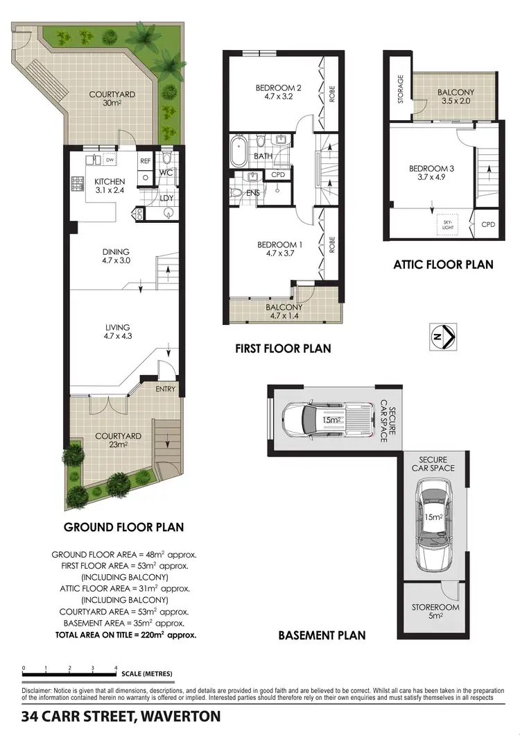 Floorplan of Homely townhouse listing, 34 Carr Street, Waverton NSW 2060