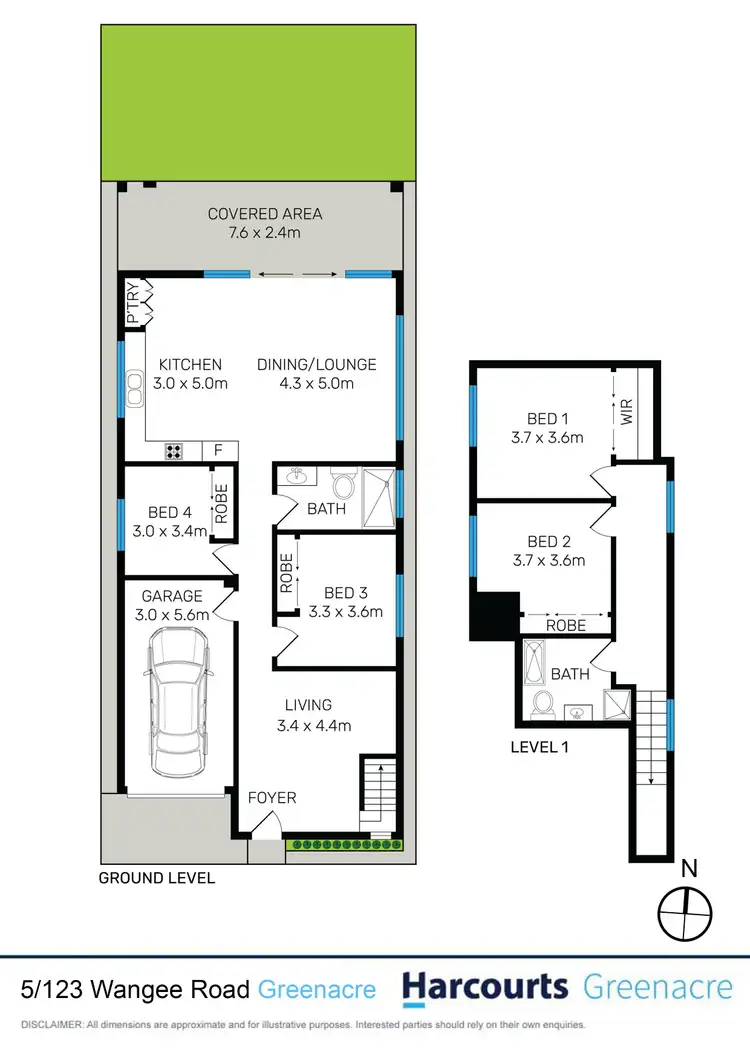 Floorplan of Homely townhouse listing, 5/123 Wangee Road, Greenacre NSW 2190