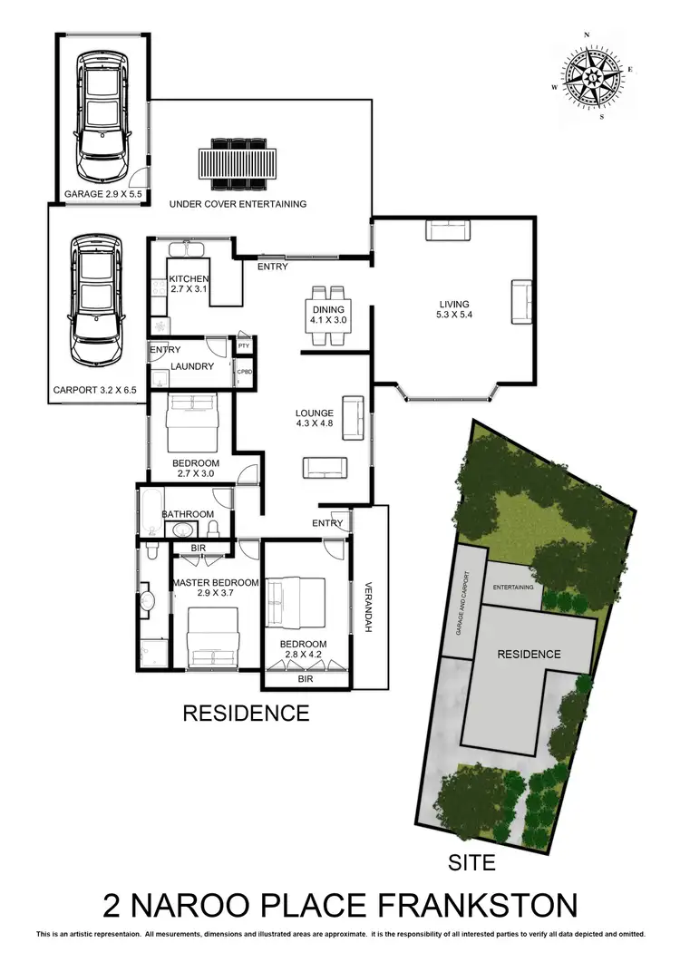 Floorplan of Homely house listing, 2 Naroo Place, Frankston VIC 3199