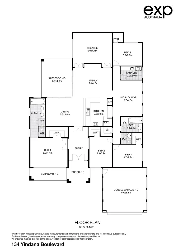 Floorplan of Homely house listing, 134 Yindana Boulevard, Lakelands WA 6180