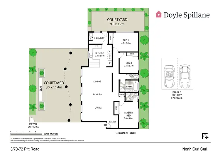 Floorplan of Homely apartment listing, 3/70-72 Pitt Road, North Curl Curl NSW 2099