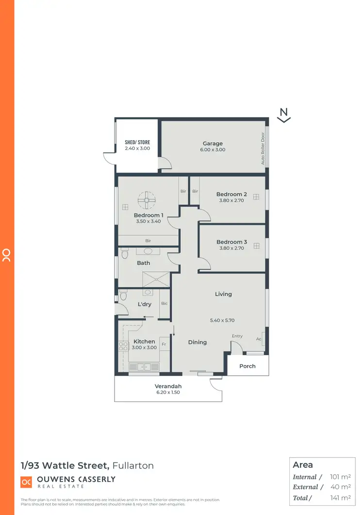 Floorplan of Homely unit listing, 1/93A Wattle Street, Fullarton SA 5063