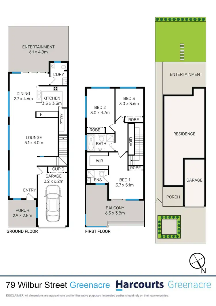 Floorplan of Homely semi-detached listing, 79 Wilbur Street, Greenacre NSW 2190