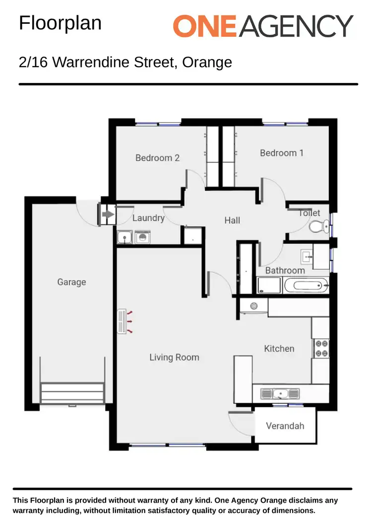 Floorplan of Homely townhouse listing, 2/16 Warrendine Street, Orange NSW 2800