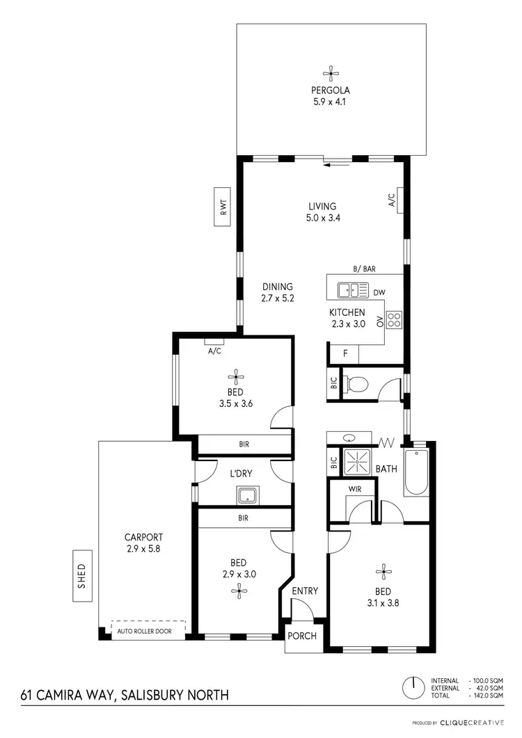 Floorplan of Homely house listing, 61 Camira Way, Salisbury North SA 5108