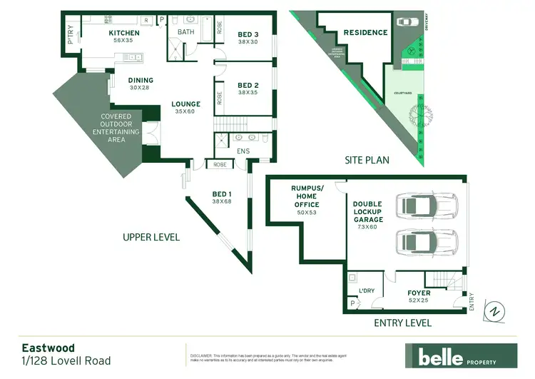 Floorplan of Homely semi-detached listing, 1/128 Lovell Road, Eastwood NSW 2122