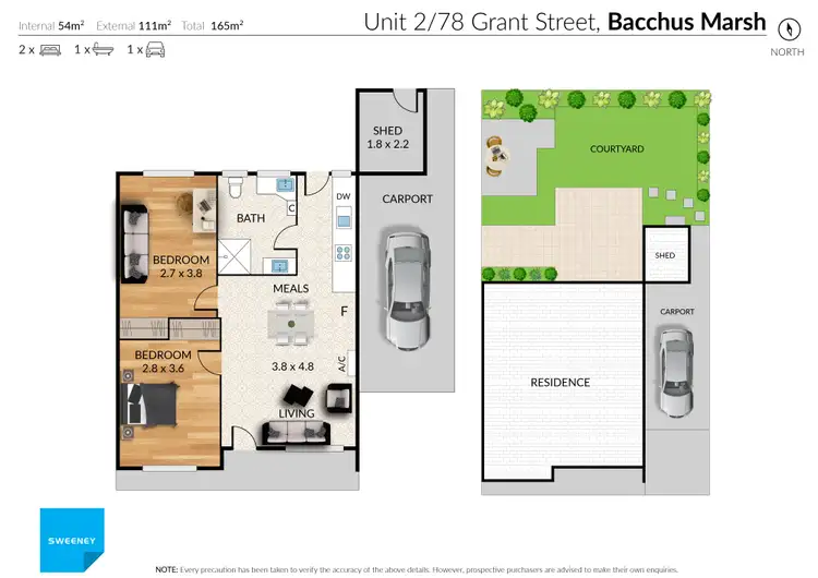 Floorplan of Homely unit listing, 2/78 Grant Street, Bacchus Marsh VIC 3340