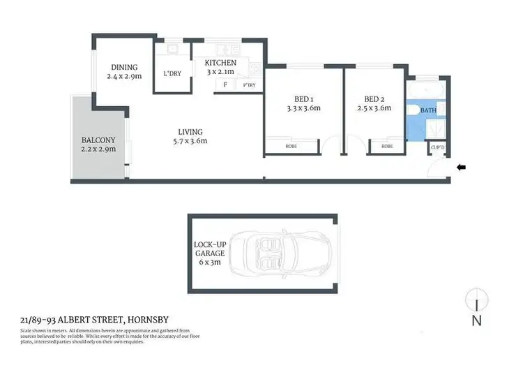 Floorplan of Homely apartment listing, 21/89-93 Albert Street, Hornsby NSW 2077