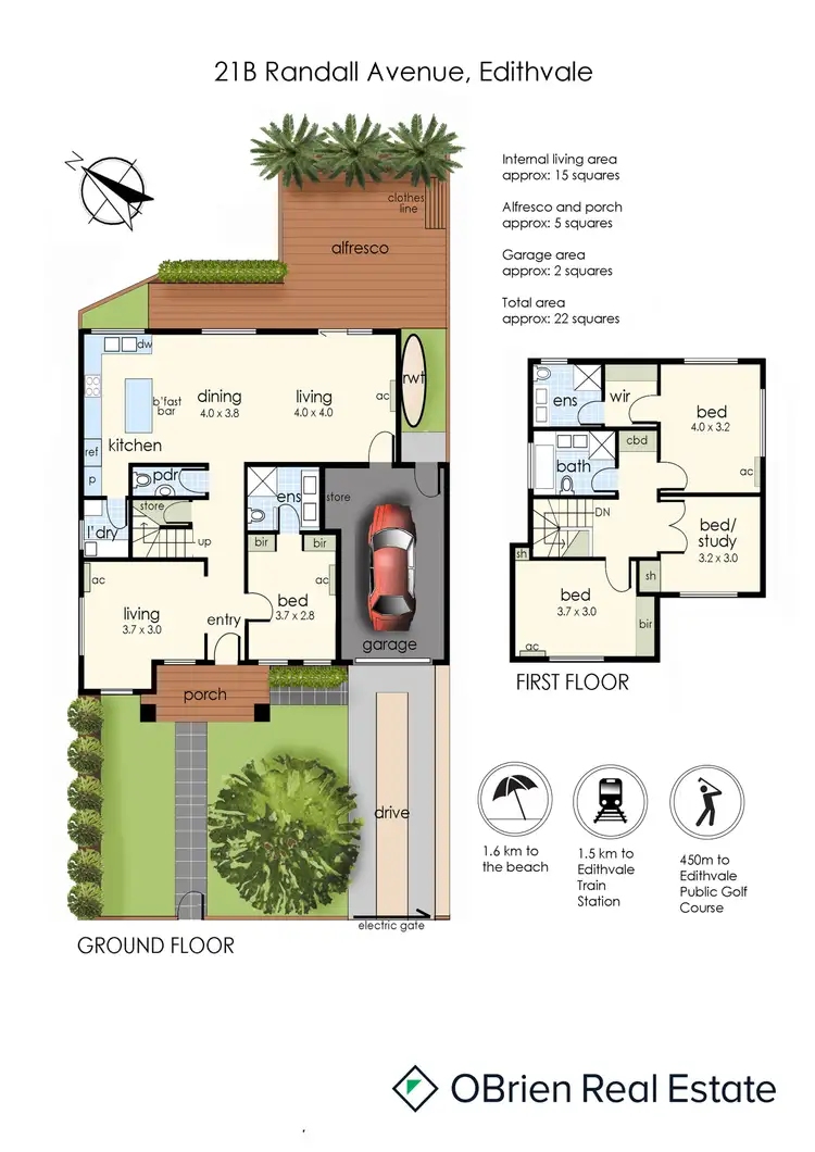 Floorplan of Homely townhouse listing, 21B Randall Avenue, Edithvale VIC 3196