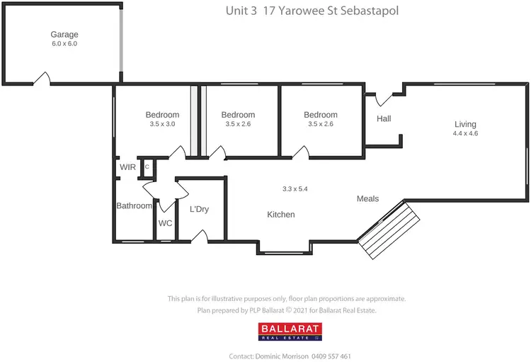 Floorplan of Homely unit listing, 3/17 Yarrowee Street, Sebastopol VIC 3356