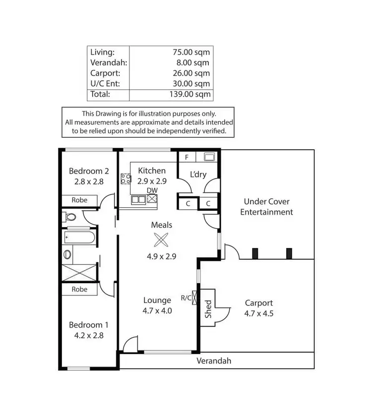 Floorplan of Homely unit listing, 1/19 Marlborough Street, Malvern SA 5061