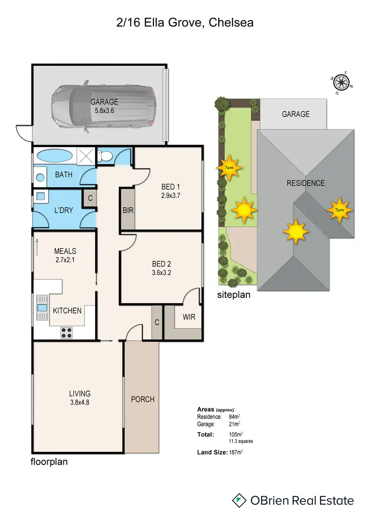 Floorplan of Homely unit listing, 2/16 Ella Grove, Chelsea VIC 3196