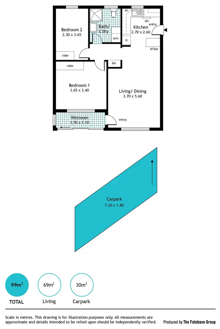 Floorplan of Homely unit listing, 3/22 North Esplanade, Glenelg North SA 5045