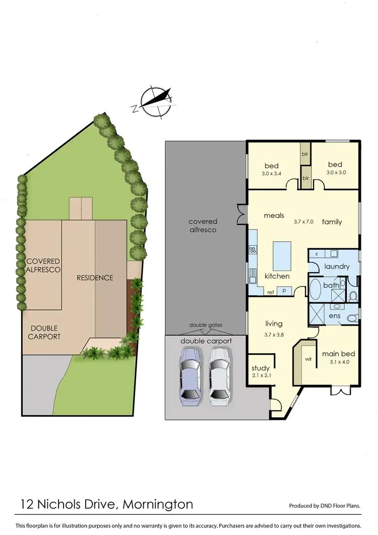 Floorplan of Homely house listing, 12 Nichols Drive, Mornington VIC 3931