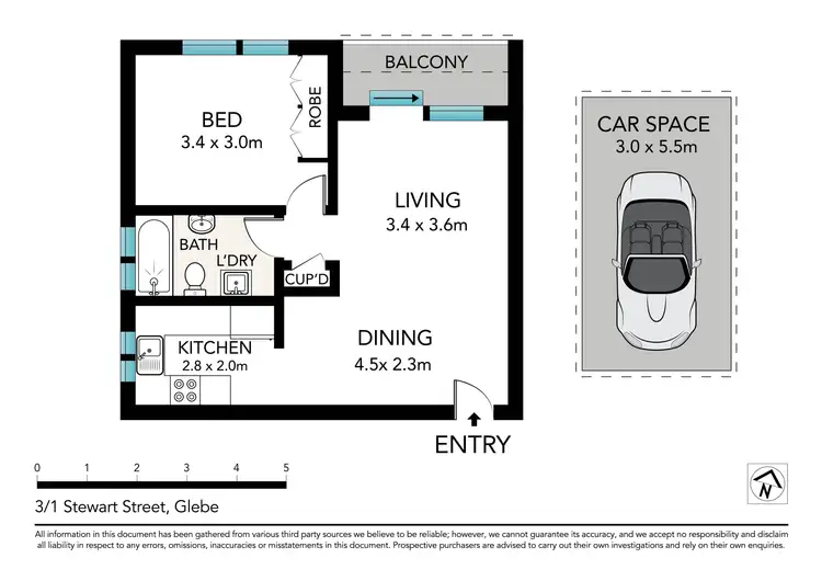 Floorplan of Homely apartment listing, 3/1 Stewart Street, Glebe NSW 2037