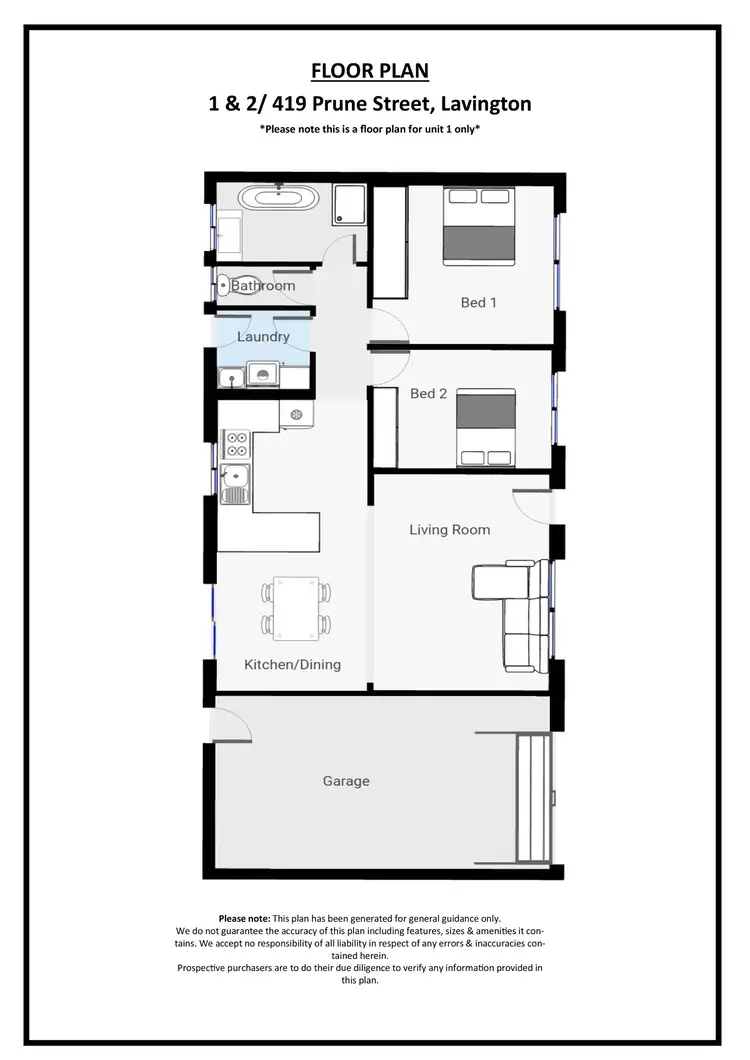 Floorplan of Homely townhouse listing, 2/419 Prune Street, Lavington NSW 2641