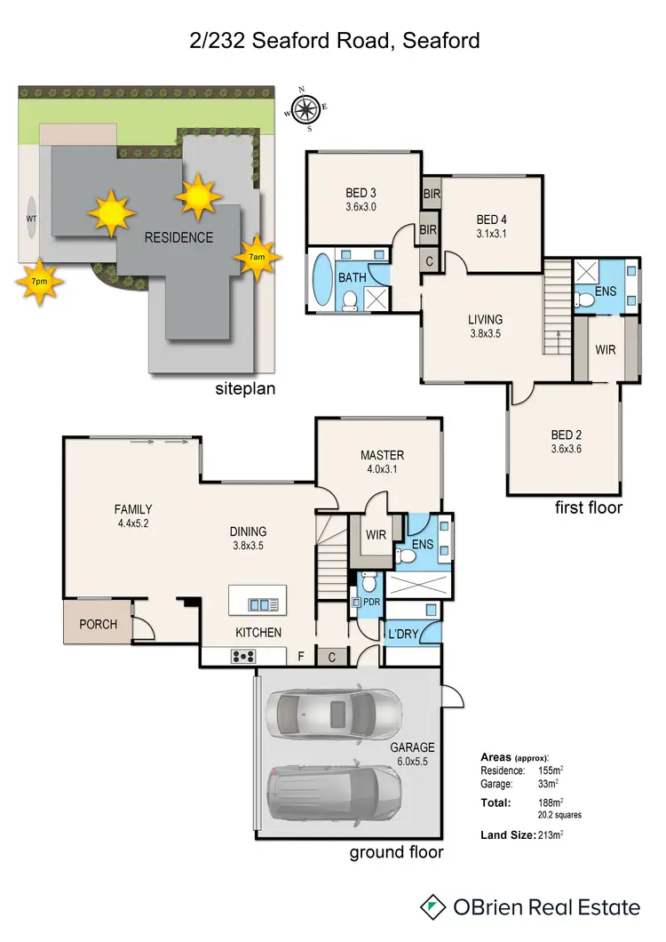 Floorplan of Homely townhouse listing, 2/232 Seaford Road, Seaford VIC 3198
