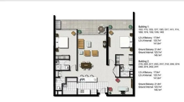 Floorplan of Homely apartment listing, 2 Activa Way, Hope Island QLD 4212
