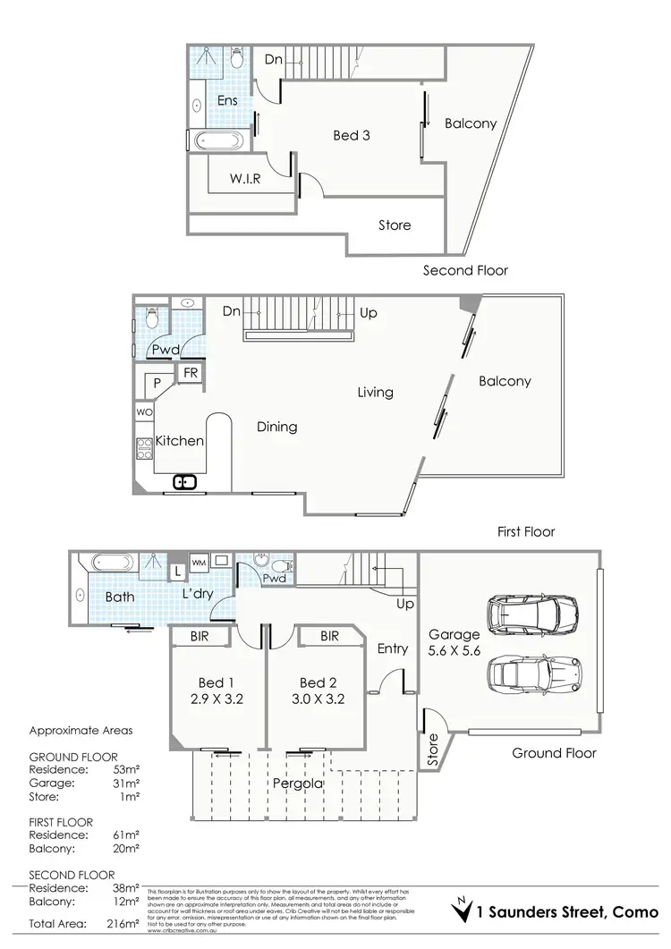 Floorplan of Homely house listing, 1 Saunders Street, Como WA 6152
