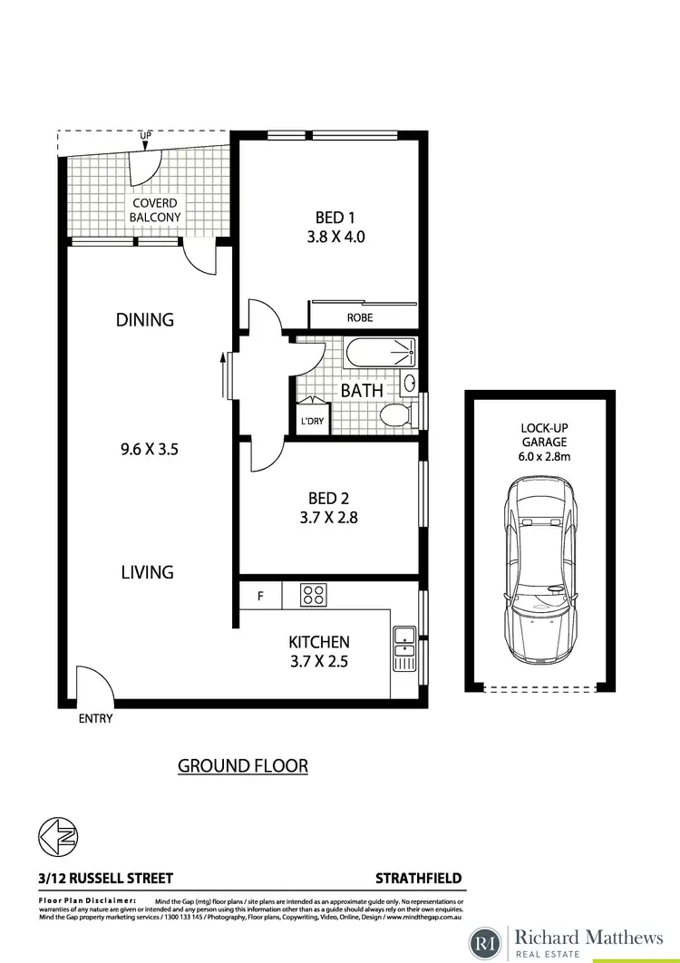 Floorplan of Homely apartment listing, 3/12 Russell Street, Strathfield NSW 2135