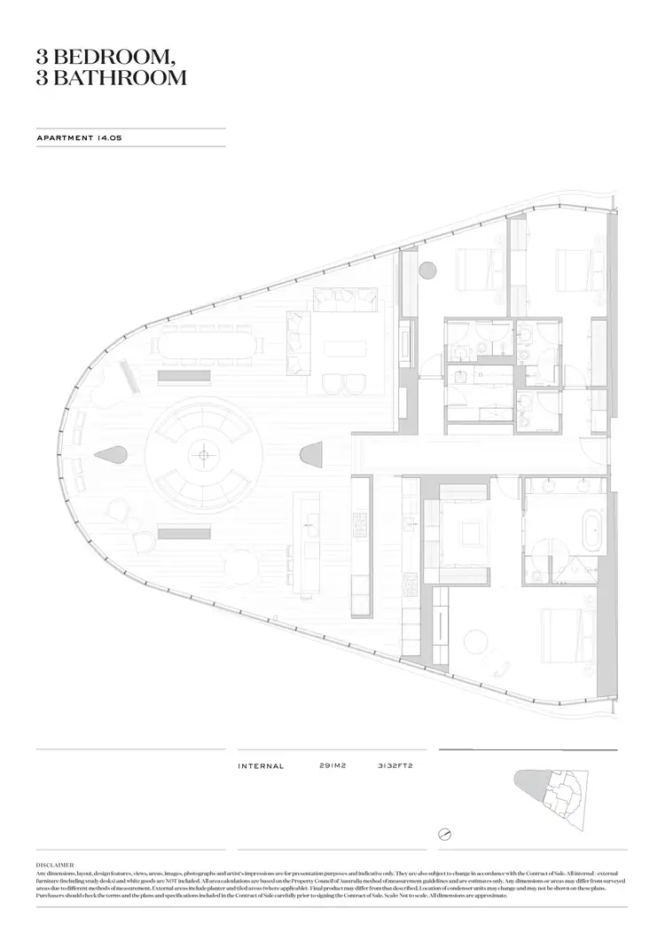 Floorplan of Homely apartment listing, 1405/7 Bowen Crescent, Melbourne VIC 3004