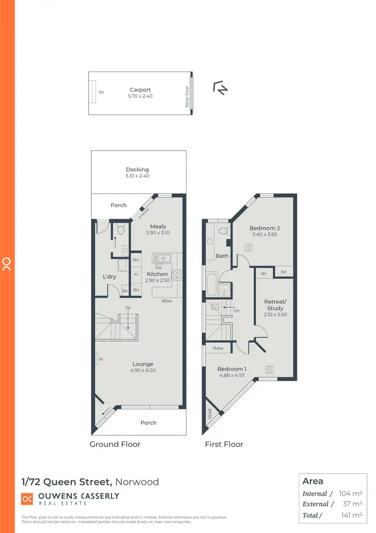 Floorplan of Homely townhouse listing, 1/72 Queen Street, Norwood SA 5067