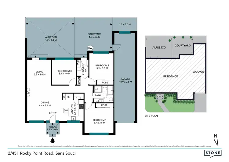 Floorplan of Homely villa listing, 2/451 Rocky Point Road, Sans Souci NSW 2219