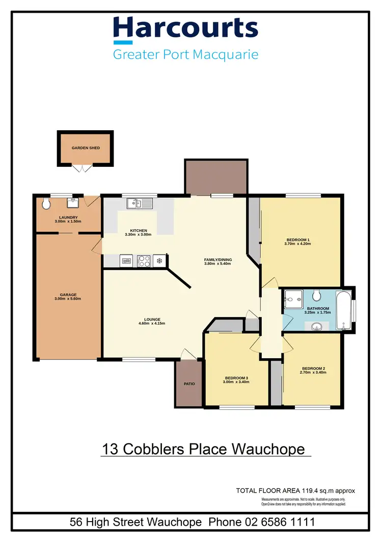 Floorplan of Homely house listing, 13 Cobblers Place, Wauchope NSW 2446