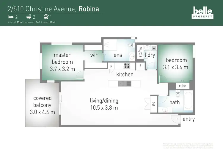 Floorplan of Homely unit listing, 2/510 Christine Avenue, Robina QLD 4226