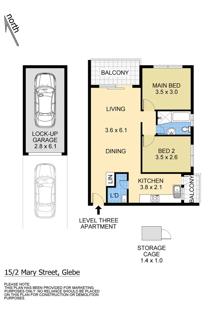 Floorplan of Homely apartment listing, 15/2 Mary Street, Glebe NSW 2037
