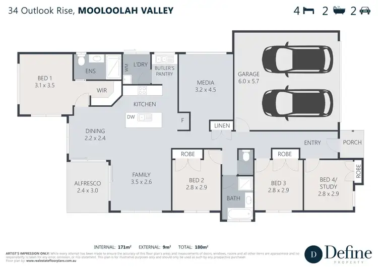 Floorplan of Homely house listing, 34 Outlook Rise, Mooloolah Valley QLD 4553