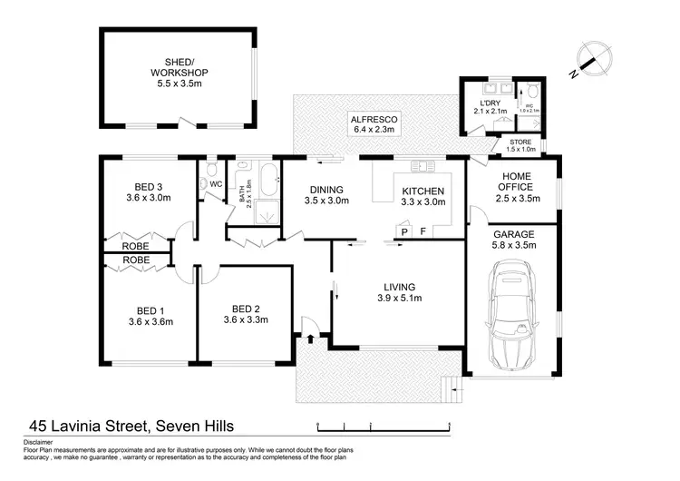 Floorplan of Homely house listing, 45 Lavinia Street, Seven Hills NSW 2147